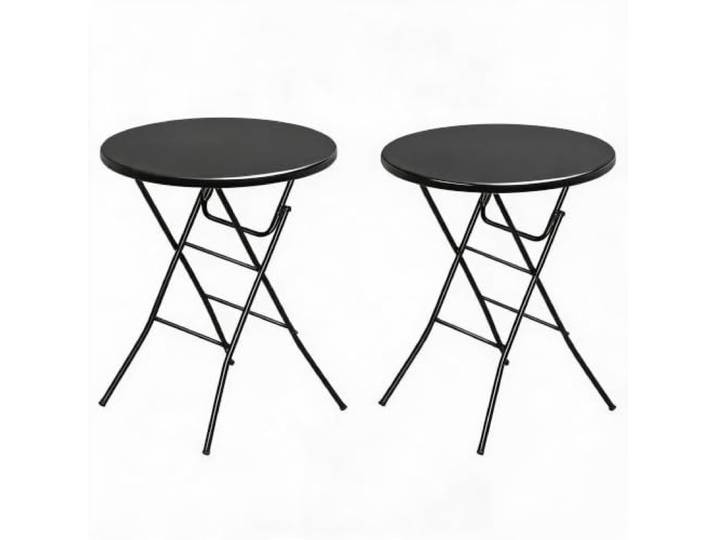 GarveeLife 2er Set Klappbare Stehtische Ø 80 cm – Rund, Wetterfest 2 runde Klapp-Stehtische mit 80 cm Tischplatte, robust, wetterfest und platzsparend für Garten, Party und Outdoor