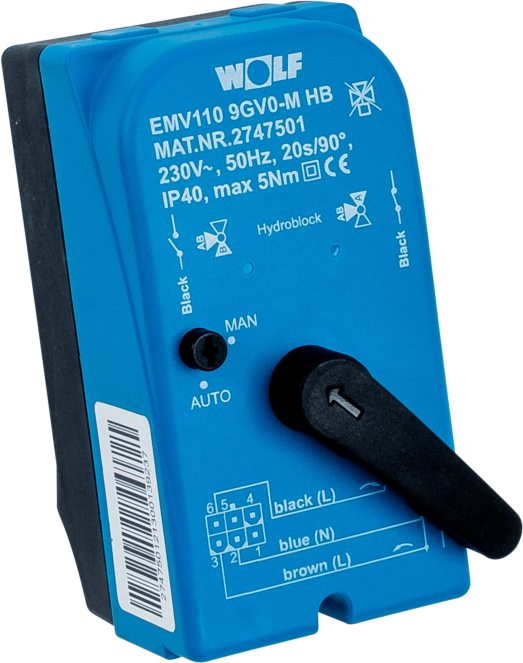 Wolf Motor Steck Auf/Zu EMV110 HB 274750199 (230VAC)