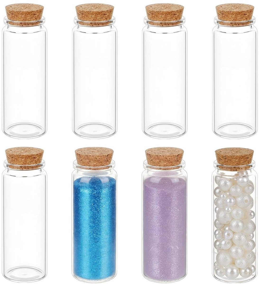 Solidchoice Mini-Glazen Flessen met Kurkstops voor Wensberichten
