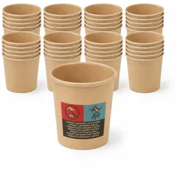 WDMT Pappbecher 75 ml – 24 Stück – Kleine Einwegbecher für Espresso, Verkostungen und Partys – Braun