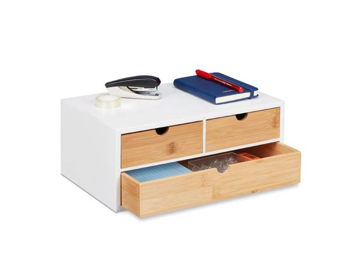 Relaxdays Schreibtisch Organizer 3 Schubladen