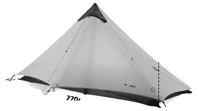 Pyramidenzelt, leicht, wasserdichtes Design, Grau 15D 4Saison