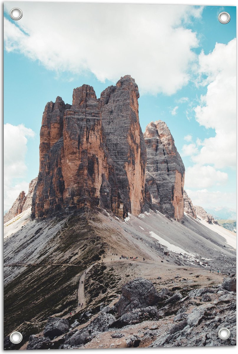 Tuinposter Mountain Range Drei Zinnen - Wanddecoratie voor binnen en buiten - 40 x 60 cm