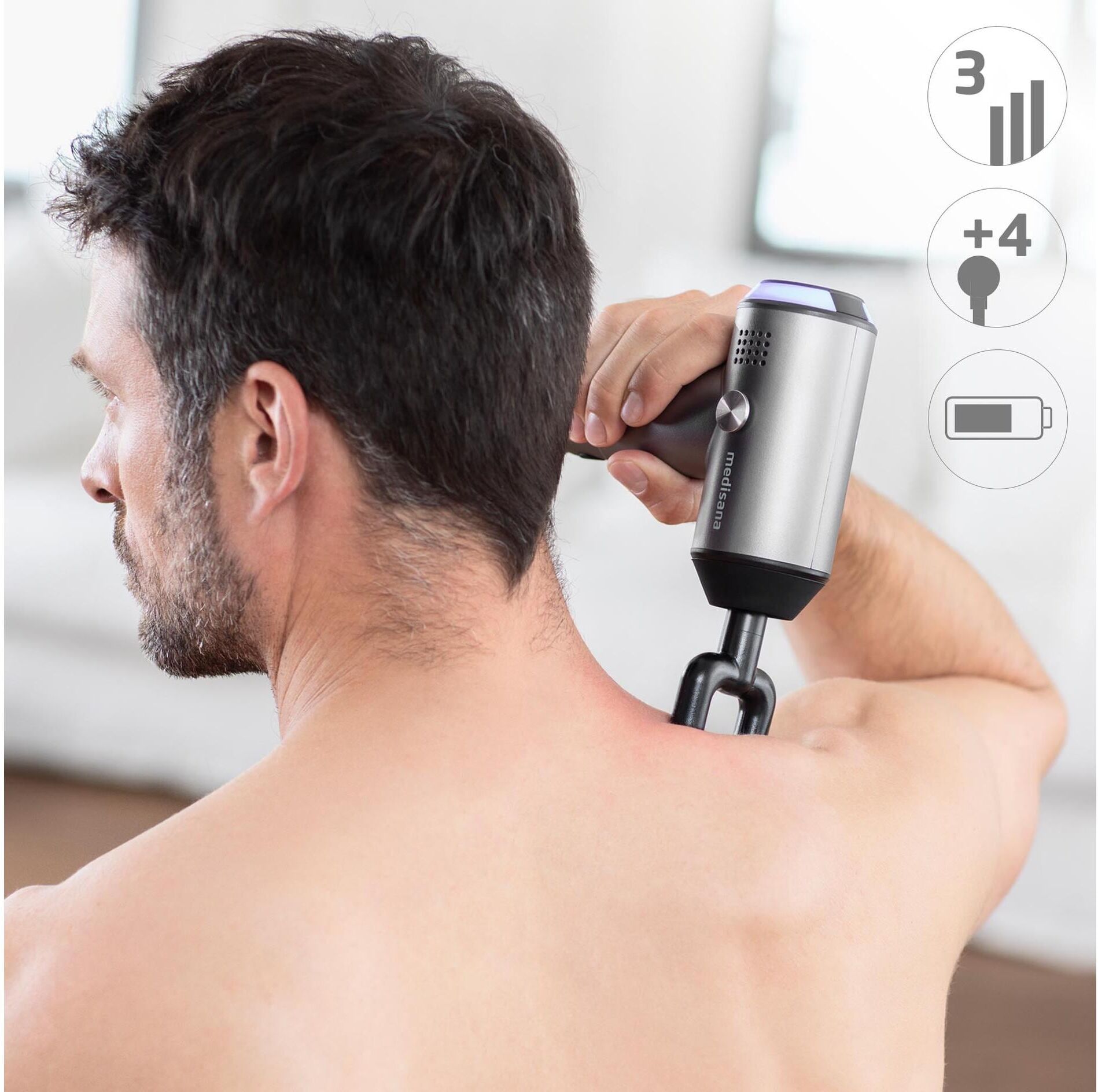 Massagegerät MEDISANA "Pistole MG500", grau (bunt), Massagegeräte, Massagegerät bunt Einheitsgröße