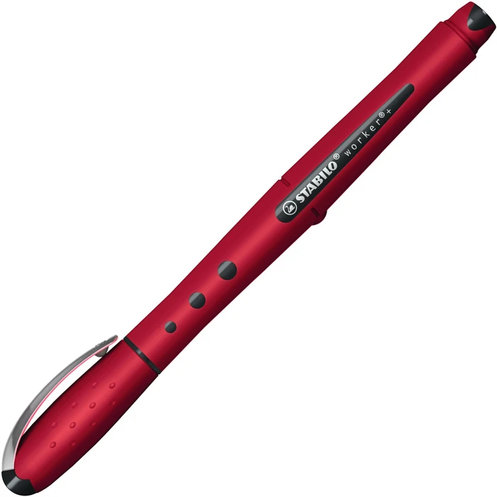 STABILO worker+ medium NatureCOLORS Wildflower Tintenroller burgunderrot 0,5 mm, Schreibfarbe: blau, 1 St.