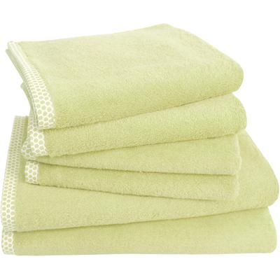 Handtuch Set DYCKHOFF "Pure Natural Uni", grün, 6, Frottier, Frottier, Obermaterial: 100% Baumwolle, Handtuch-Sets, BIO Baumwolle, GOTS