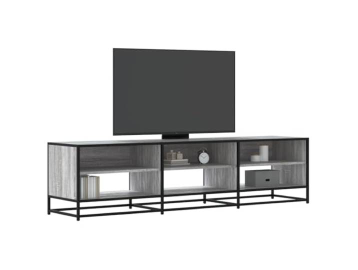 HEFZGDB TV-Schrank Grau Sonoma 180x40x46 cm aus Holzwerkstoff mit Metallgestell und reichlich Stauraum für Wohnzimmer, robuste Oberplatte, langlebiges Möbelstück, Aufbewahrung
