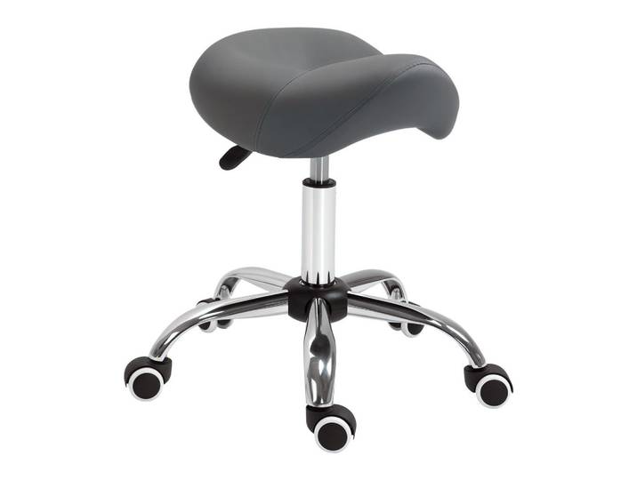 ComfortXL Bürohocker De-18000 höhenverstellbar 49-61 cm, gepolstert Grau, Metall, 53x31x52 cm, Büromöbel, Bürostühle, Bürohocker