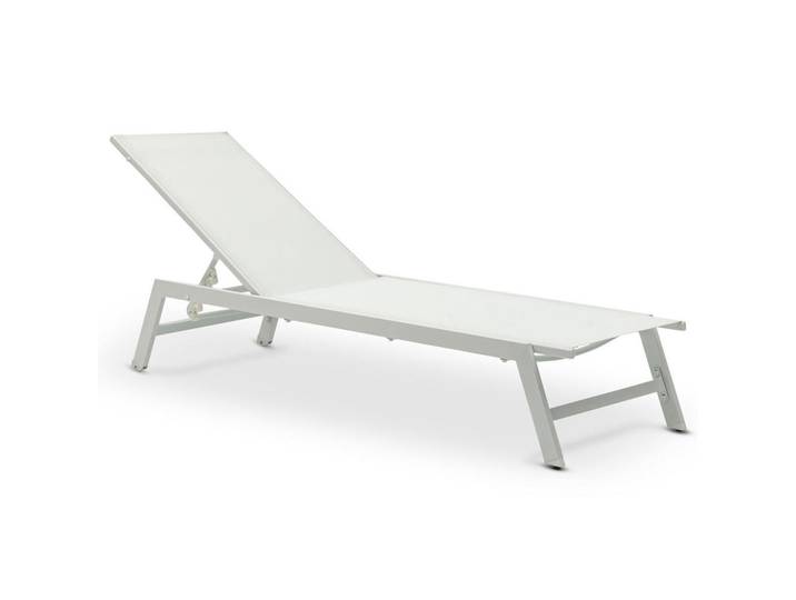 Idimex Gartenliege Espiritu cremeweiß, Creme, Metall, Mode, 192x31x55 cm, Gartenmöbel, Gartenliegen