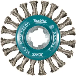 Makita Rundbürste, 115 mm - gezopft - Edelstahl - X-LOCK - D-73352