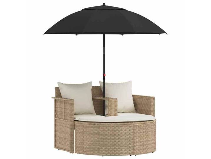 Transat terrasse -( 1 pc)- Canapé de jardin d'extérieur - 8 pc polyrotin Beige et blanc crème（168 x 168 x 180 cm） cba71c