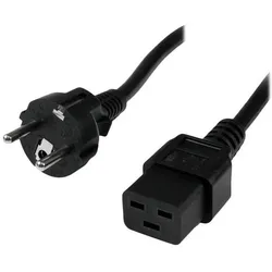 StarTech 2m Ac Power Cord Schuko To C19 (2 m), Stromkabel, Schwarz