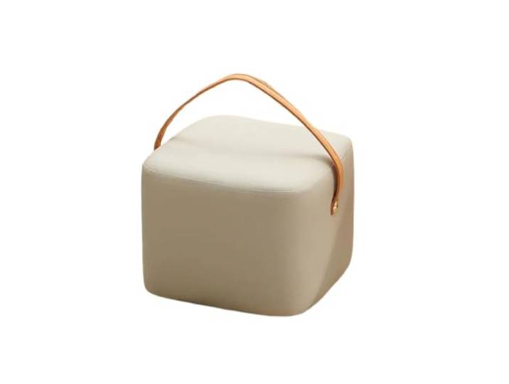 Sitzhocker gepolstert Kleiner Hocker, niedriger Haushaltshocker Sofahocker, runder Hocker, leichter Schuhwechselhocker, Holzhocker, Massivholz(GreyA model)