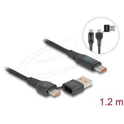 DELOCK USB 2.0 Daten u.Schnellladekabel USB Type-C+USB Steck