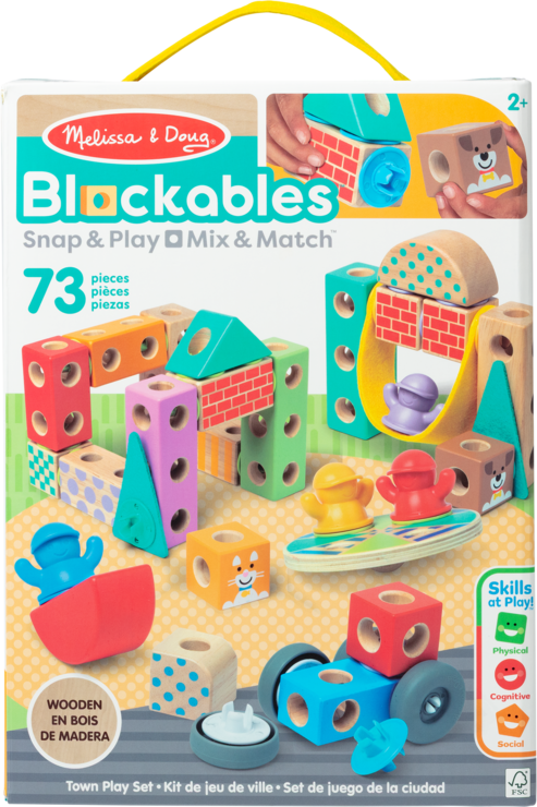 Melissa & Doug Blockables Town Building Set – 73 Pieces