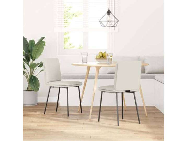 HKLGBVCR 2 Esszimmerstühle, cremefarben, Samt Ergonomisches Design, weicher Samtstoff, Rahmen aus Metall und Sperrholz, dicker Schaumstoff, Ess- und Wohnzimmer
