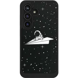 Nivocase Hülle für Samsung Galaxy S24 Handyhülle NIVOcore Case Schwarz Astronaut Comic Papier (Samsung Galaxy S24), Smartphone Hülle, Schwarz
