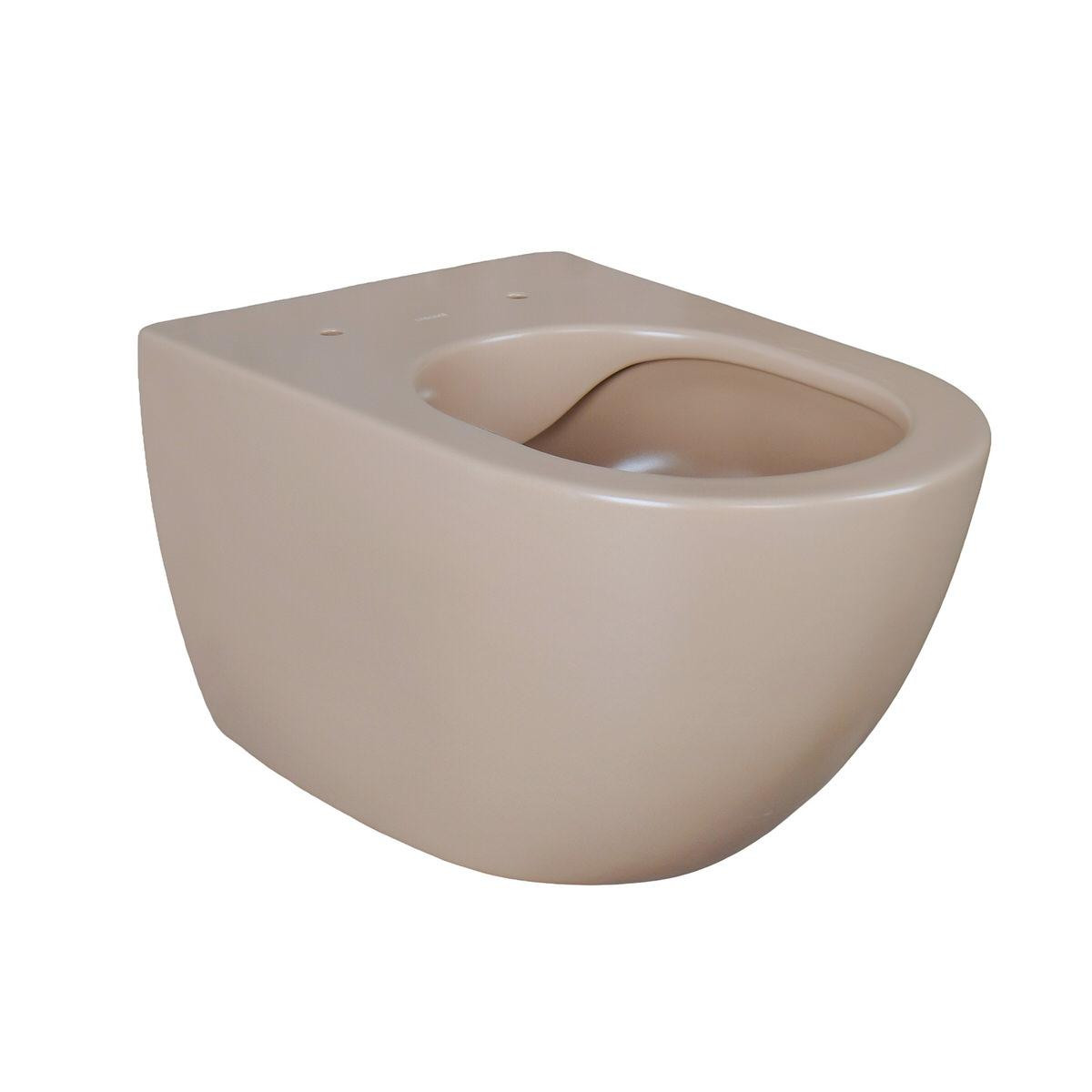 Creavit RIMOFF wandhangend toilet zonder spoelrand, mat cappuccino, keramiek