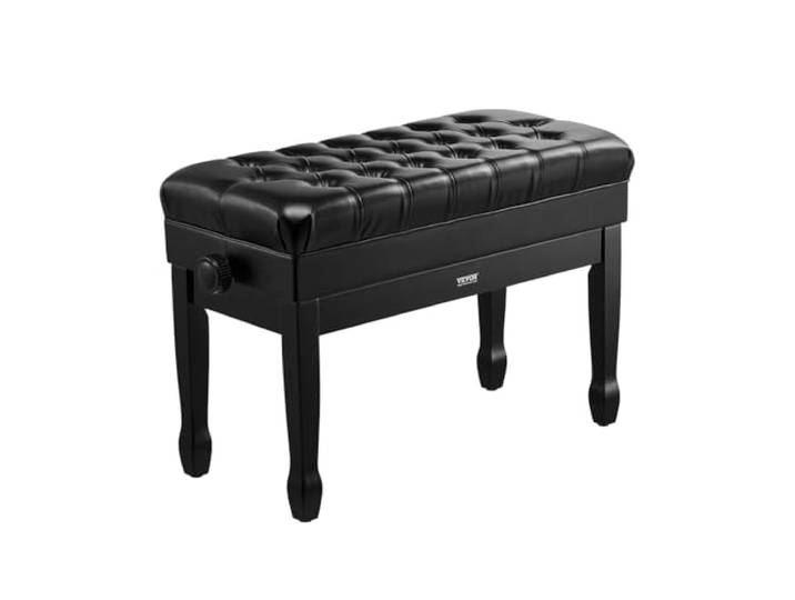 VEVOR Banc de Piano 750x360x515 mm Tabouret de Piano Hauteur Réglable\, Coussin Rembourré\, Banquette Siège de Piano en Bois\, Compartiment de Banc de Rangement pour Livres de Musique\, Chambre à Coucher