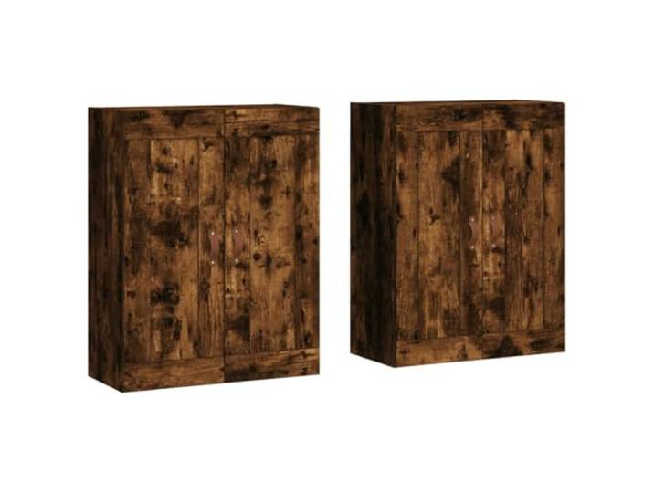 Kaorsrow Wandschränke 2er Set Räuchereiche 69,5x34x90 cm Platzsparende Wandmontage für Wohnzimmer und Flur, flexibel als Sideboard-Aufsatz nutzbar für aufgeräumten Wohnraum.