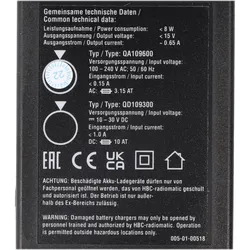 HBC Radiomatic Original-Ladegerät HBC QA109600 für HBC FUB03, FUB05, FUB9NM