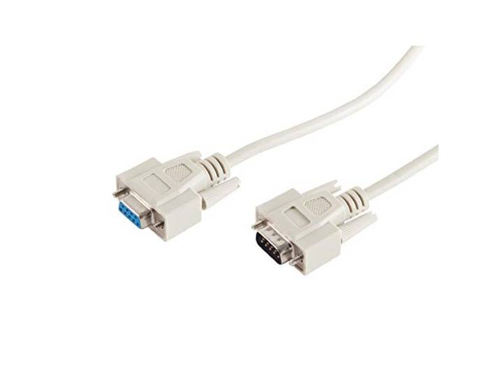 Seriële RS232 verlengkabel 9-pins SUB-D (m) - 9-pins SUB-D (v) / gegoten connectoren - 3 meter
