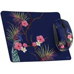 T'nB Gaming-Maus und Unterlage TROPIC Dunkelblau, Mausmatte, Blau