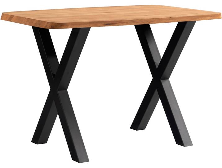Bartisch MASSIVLINE & MORE Porto 300, Bartisch, Hochtisch, Tisch, Massivtisch , braun (x, gestell,braun, schwarz, braun), B:180cm H:92cm T:90cm, Tische, Bartisch, Platte massiv, Gestell Metall pulverbeschichtet schwarz