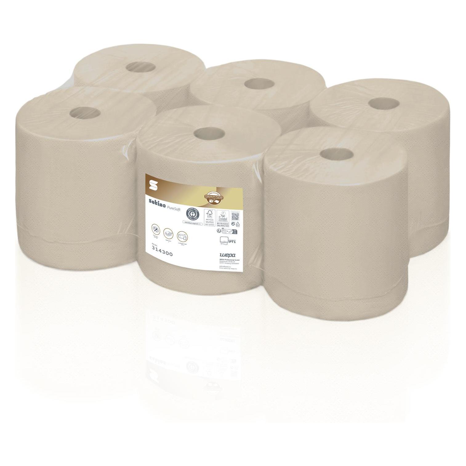 Wepa Handtuchrolle Satino PureSoft 314300 2-lagig soft beige L170xB205ca.mm (6x) (314300)
