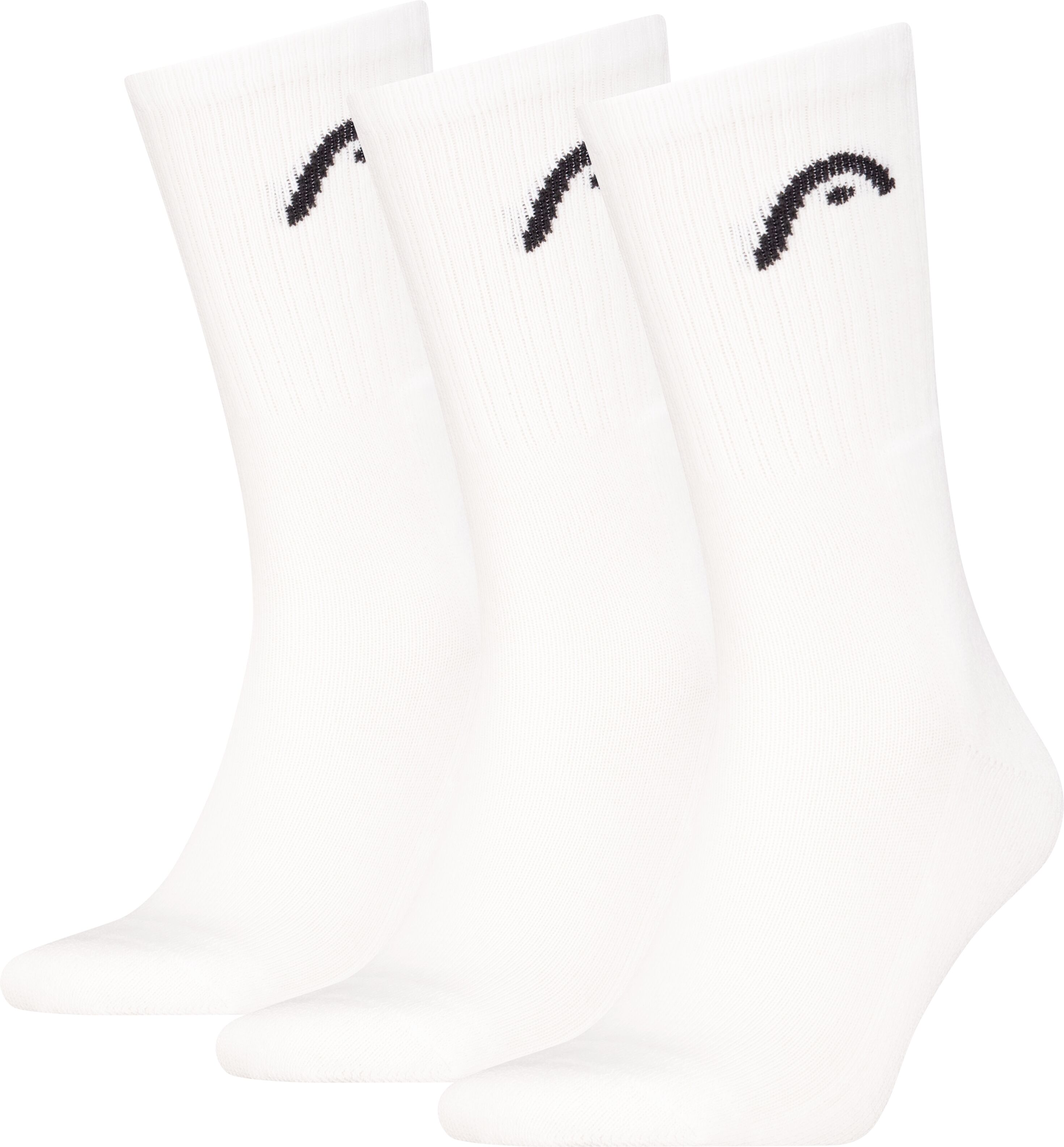 Tennissocken HEAD "HEAD ALL SPORTS TRAINING CREW", Herren, Gr. 35-38, weiß, Baumwollmischung, normal, Socken Tennissocken, mit gepolsterter Sohle für Dämpfung und zusätzlichen Komfort