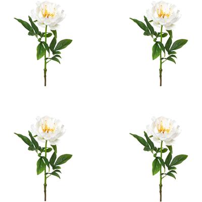 Kunstblume CREATIV GREEN "Peonie", weiß, H:51cm, Obermaterial: 80% Polyester, 20% Polyethylen, Kunstpflanzen