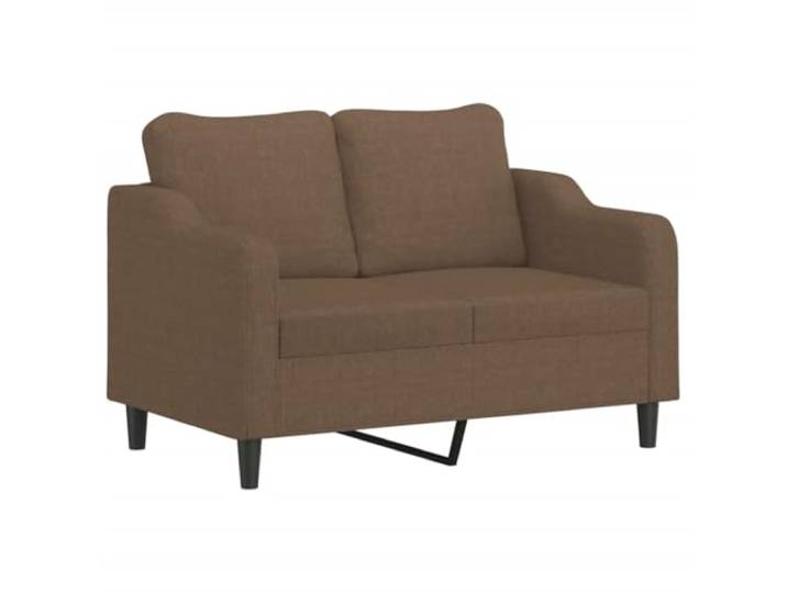KTHLBRH Set 2 Sofas 2-Sitzer braun mit Kissen Stoff 100 % Polyester, Gestell aus Metall und Sperrholz, Füllung aus Schaumstoff, 4 Kissen inklusive