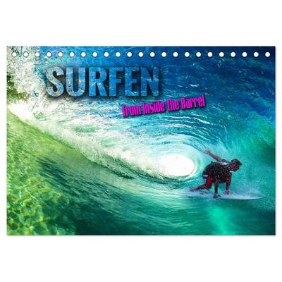 Surfen - from Inside the Barrel (Tischkalender 2026 DIN A5 quer), CALVENDO Monatskalender