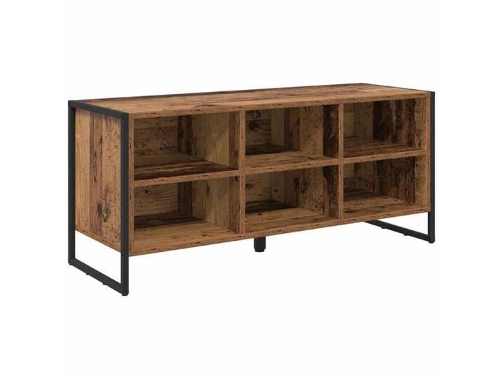 Meuble à chaussures en bois d'ingénierie - - Bois ancien - 100x35x44 cm - Design industriel - Rangement spacieux