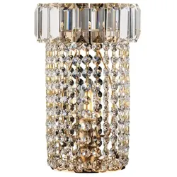 Bonetti Illumina Vladimir - Tischlampe aus Eisen und goldenem Messing mit Strasssteinen 1 Licht H.27 - Ø18 - BL263-LT-OR