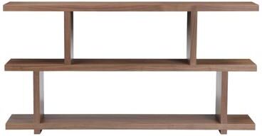 NADAAL STUDIOS Soleil Small Shelf, Walnut Veneer, Rectangular Open Design, Space Divider, 3-Tier Shelf, Black