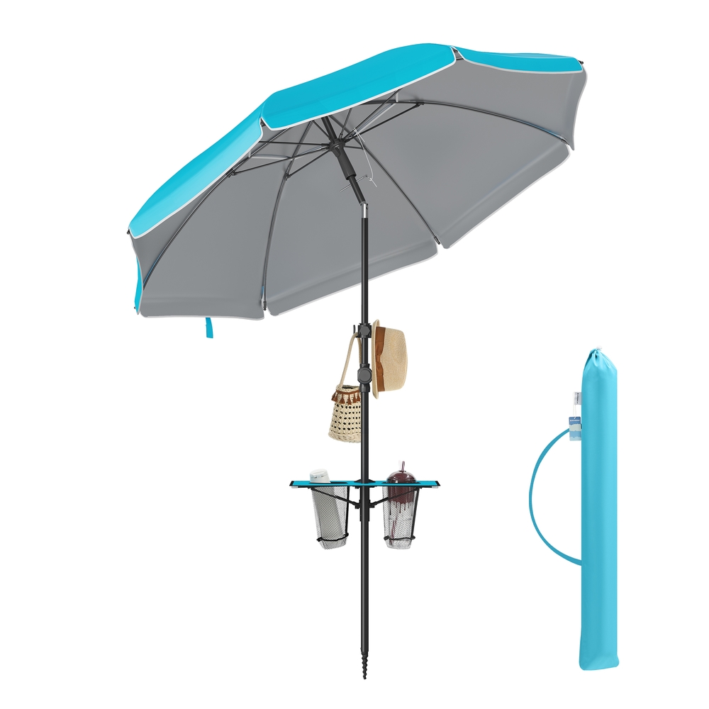SONGMICS Sonnenschirm UPF 50+ beidseitig um 30° knickbar ohne Ständer GPU0080Q01