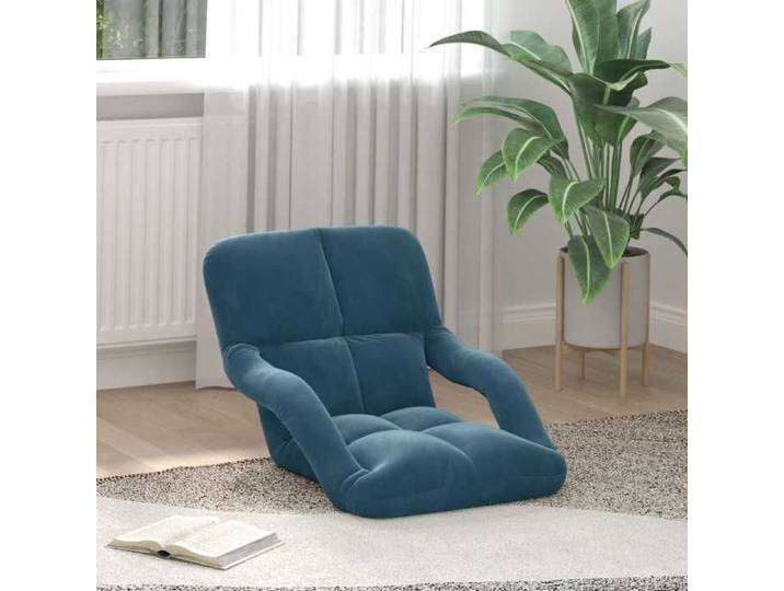 Chaise intérieure moderne Fauteuil de sol ajustable Bleu Velours(3686）