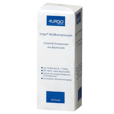 Urgo Mullkompressen 7,5x7,5 cm unsteril 100 St Kompressen