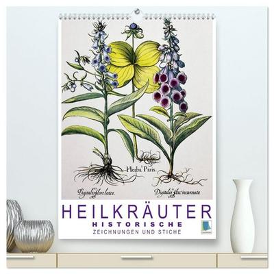 Heilkräuter: Historische Zeichnungen und Stiche (hochwertiger Premium Wandkalender 2027 DIN A2 hoch), Kunstdruck in Hochglanz