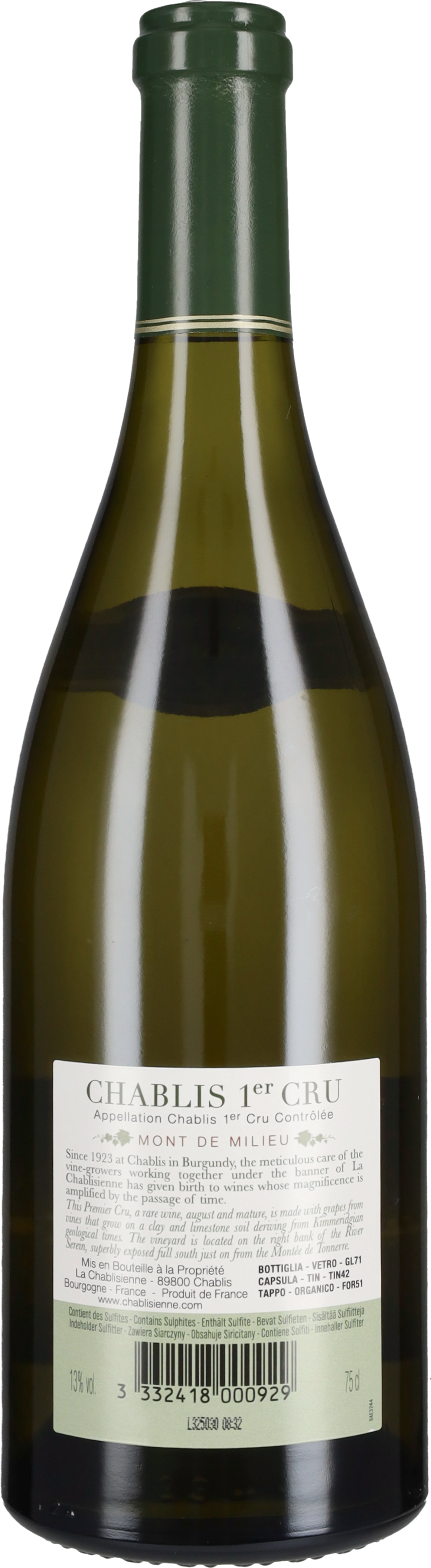 La Chablisienne Chablis Premier Cru 'Mont de Milieu' 2022