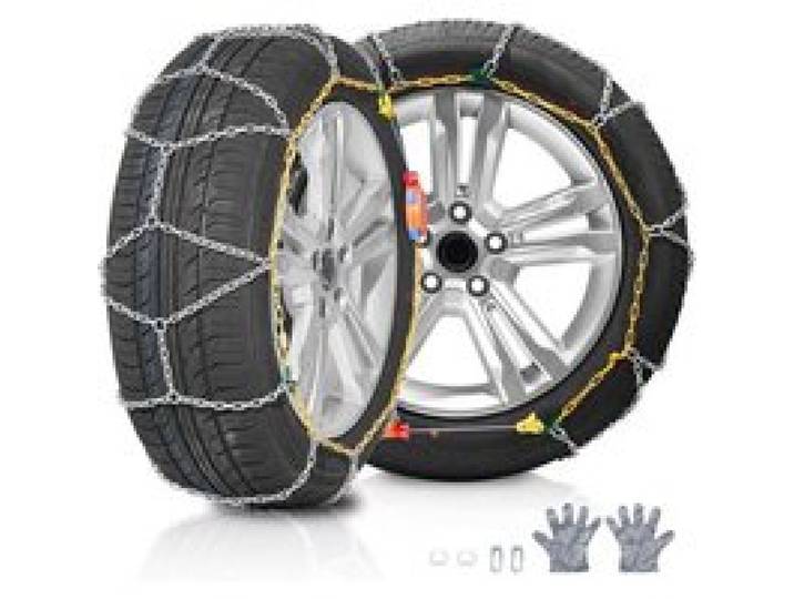 VEVOR Chaînes à Neige 2 Pièces, Chaînes de Pneus Antidérapantes, en Acier Allié au Manganèse, Conduite Sécuritaire, Accessoires d’Urgence pour Voitures, Camionnettes, SUV et Camions, Pick-up