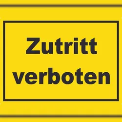 HB-Druck Zutritt verboten Aufkleber gelb-schwarz A3 (297x420mm)