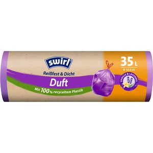 Swirl Müllbeutel Vanille-Lavendel Duft, 35 Liter, mit Zugband, lila, 9 Stück