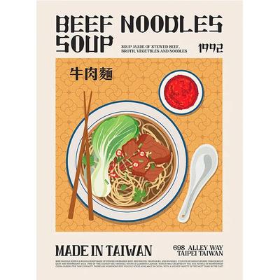 World Cuisine Food Wall Art Kitchen Canvas Poster Ramen Pizza Coffee Decor 8 40x60cm No Frame