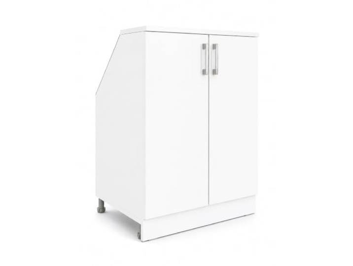 AIAZ Dachschrägenschrank 91x60x47 cm Weiß Schmaler Kniestockschrank mit Tür für Dachboden - Nischenschrank für schmale Nischen - 18mm, Soft-Close-