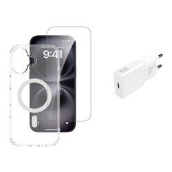 4Smarts 3in1 Premium Starter Set Hülle + Schutzglas + Ladegerät Set Apple iPhone 17 Transparent Induktives Laden 541556; 4S541556