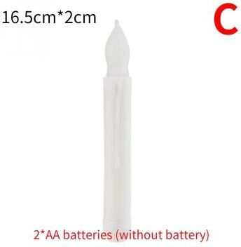 Uplift Treasures Long LED Flameless Flickering Taper Candles c white 1pc