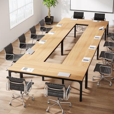 1Easylife 6.5FT Conference Meeting Seminar Business Table Set for 16-20 Person (Set of 6)