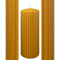 Wiedemann Kerzen Rillen Kerzen Natur 200 x Ø 80 mm, 4 Stück